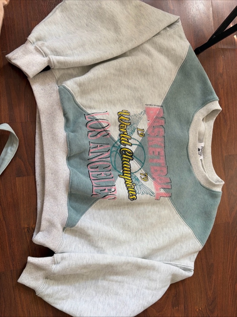 Princess Polly Mint Crewneck with Light Heather Trim